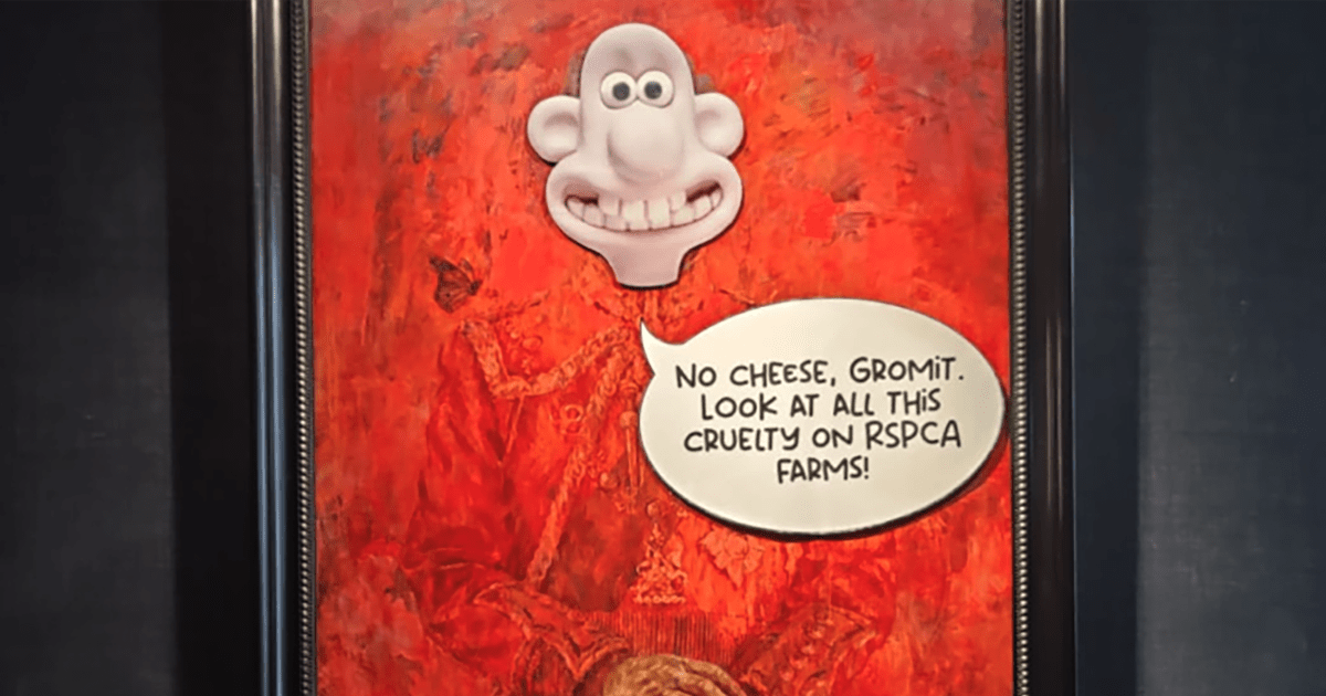 King Charles III portrait vandalized with 'Wallace and Gromit' image by ...