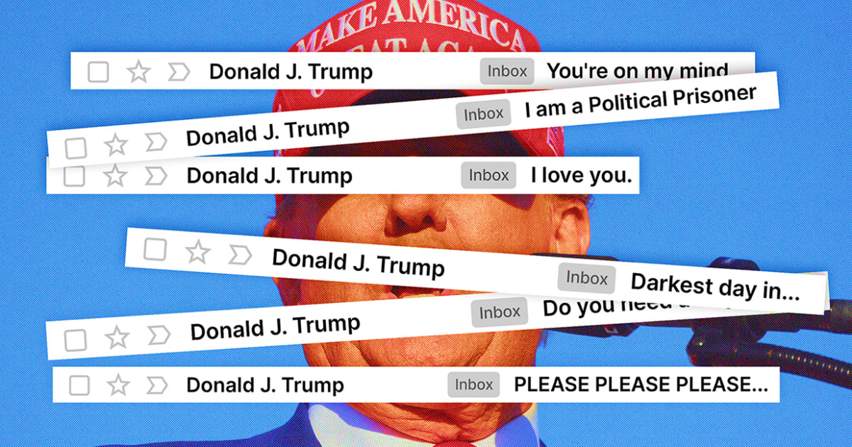 From hugs to guillotines, Trump’s fundraising emails are a roller coaster
