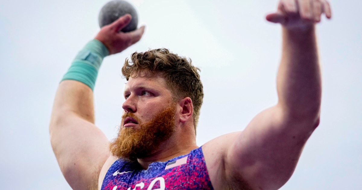 American Ryan Crouser wins third straight Olympic gold medal in shot put