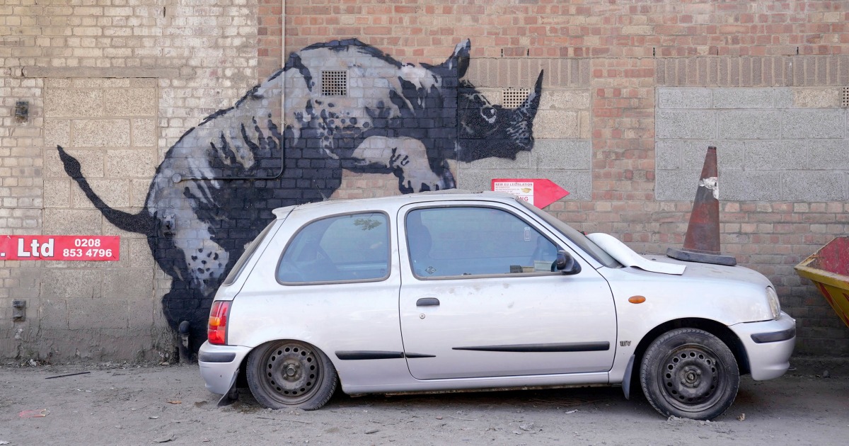 Banksy unveils new rhinoceros art, part of animal-themed series on London streets