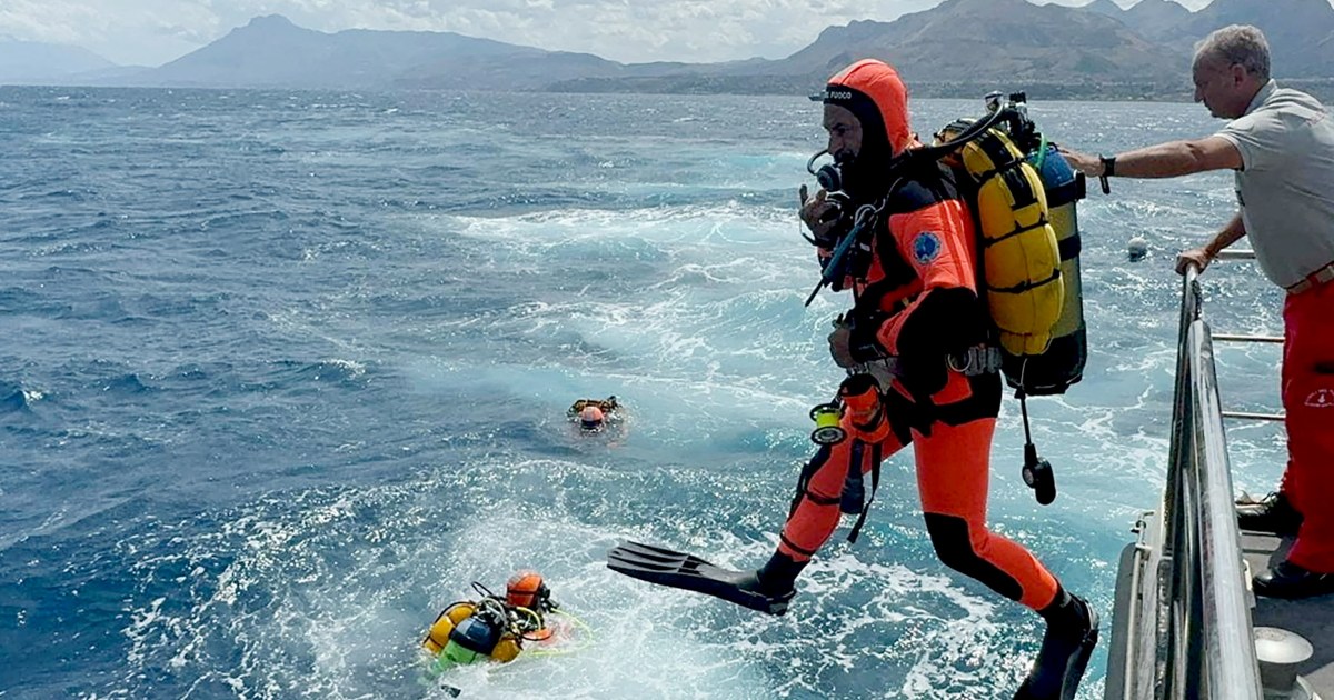 Missing revealed as divers search superyacht sunk in storm off Sicily