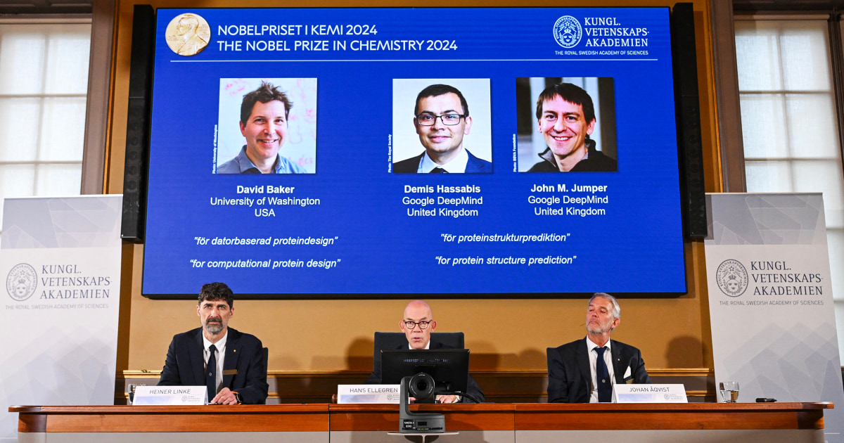 David Baker, Demis Hassabis, and John Jumper win 2024 Nobel Prize in Chemistry