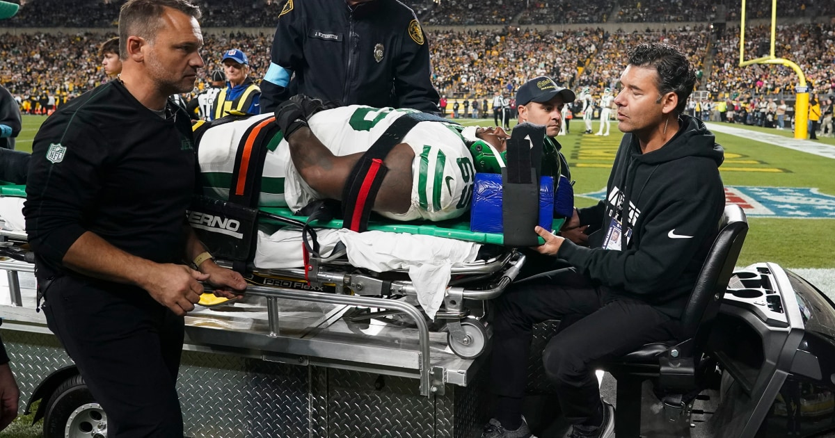 Jets lineman Xavier Newman taken to hospital after suffering neck injury