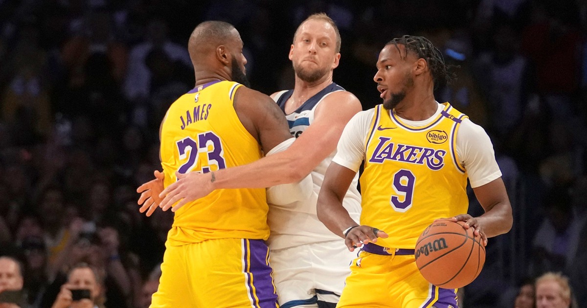 LeBron and Bronny James become first father-son duo to play in NBA game together