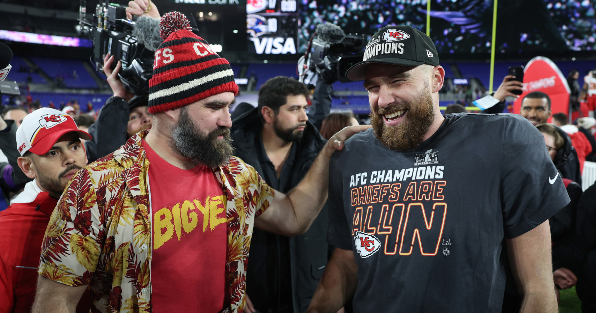 Jason Kelce appears to destroy the phone of a man who used a gay slur to describe his brothers Travis and Taylor Swift