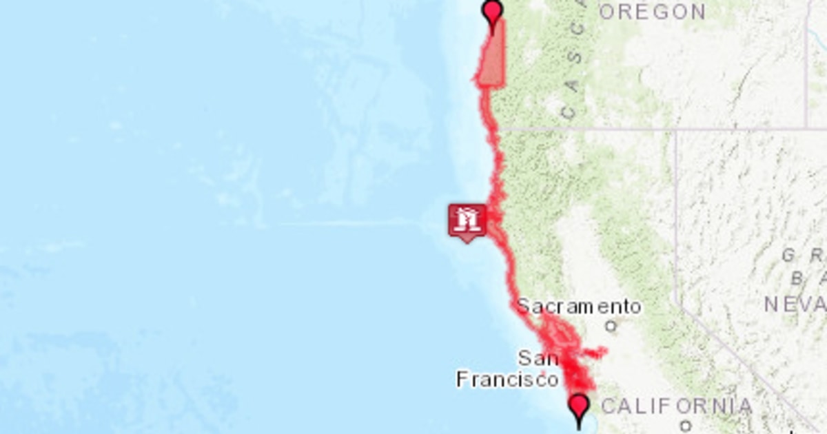 Tsunami warnings triggered in California and Oregon after 7.0 magnitude earthquake