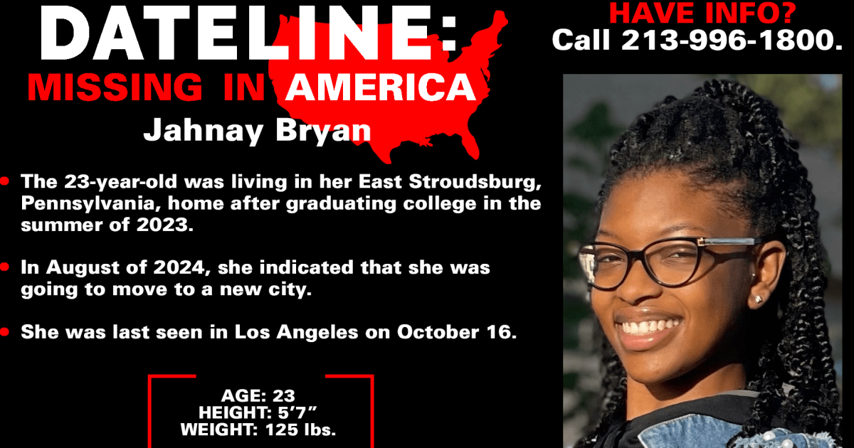 23yearold Cornell graduate Jahnay Bryan missing in Los Angeles Dateline