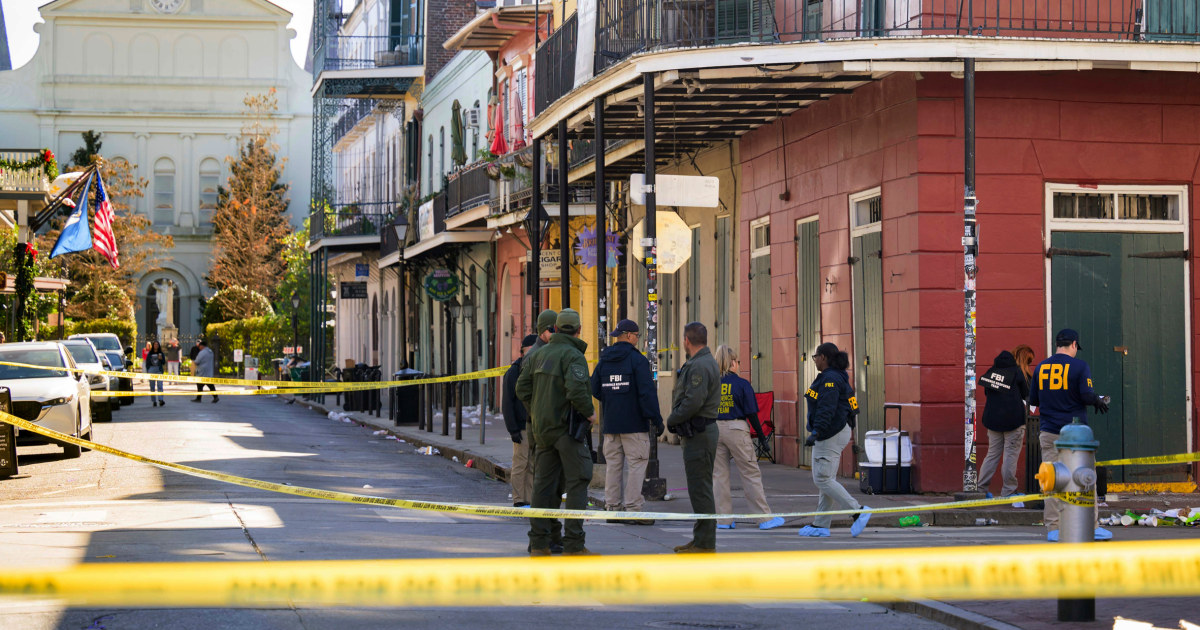 Law enforcement officers establish the suspect within the New Orleans assault