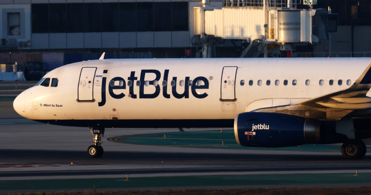 Passenger arrested and accused of opening emergency door of JetBlue plane on taxiway at Boston airport