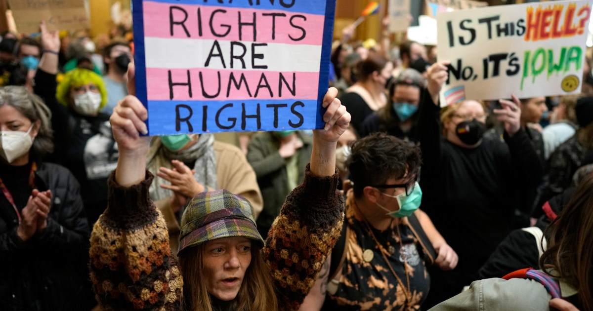 Iowa gives final approval to a bill to remove gender identity protections despite massive protests