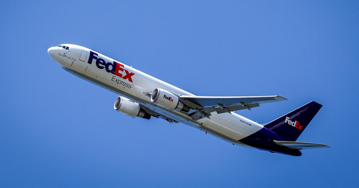 FedEx flight catches fire after colliding with bird during takeoff from Newark airport