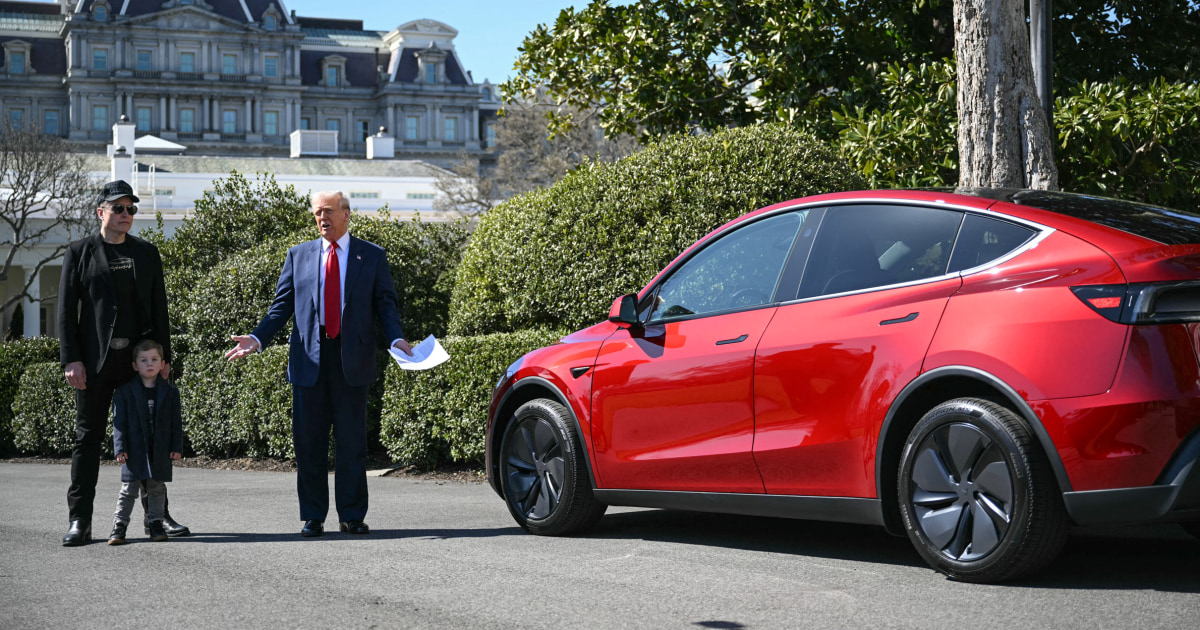 Trump turns the White House lawn into a Tesla showroom