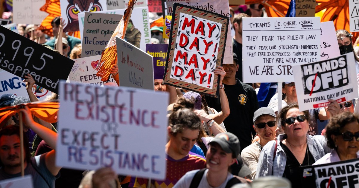 ‘We won’t back down’: Resistance against Trump continues with hundreds of May Day protests