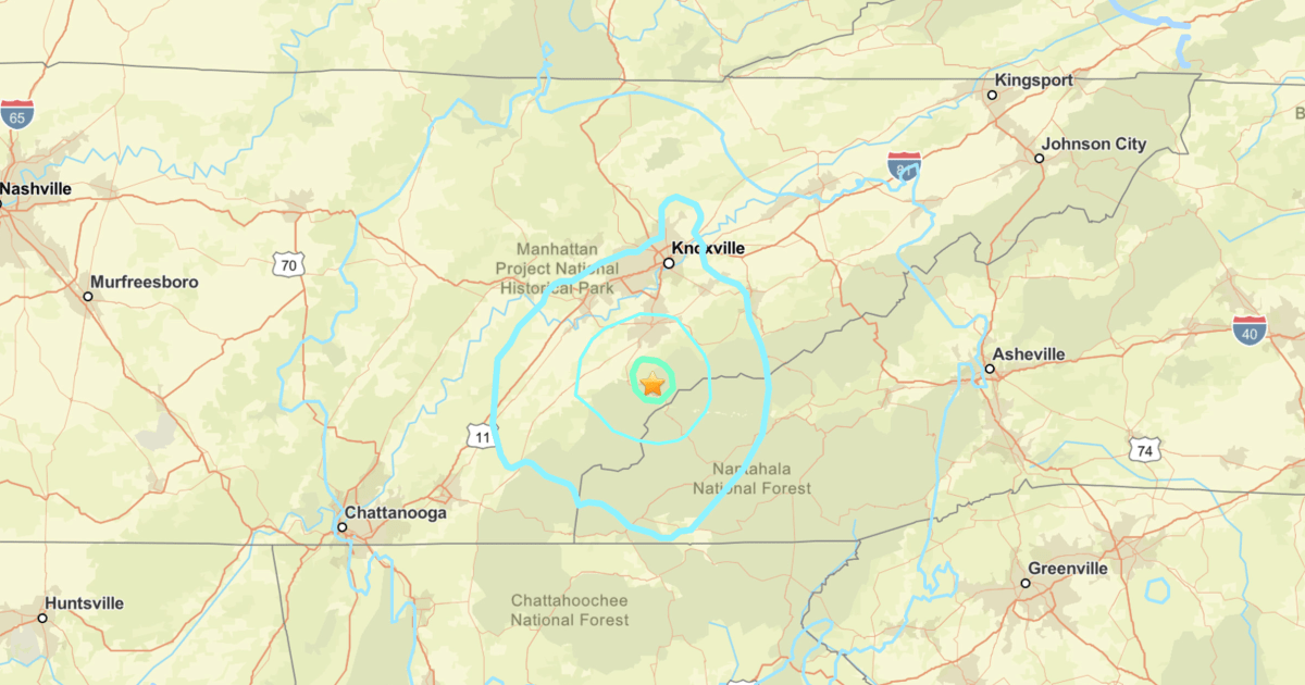 An earthquake of 4.1 preliminary magnitude reported in Tennessee; tremors felt in Atlanta