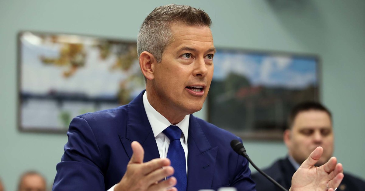 Transportation Secretary Sean Duffy explains why he moved his wife’s flight out of Newark