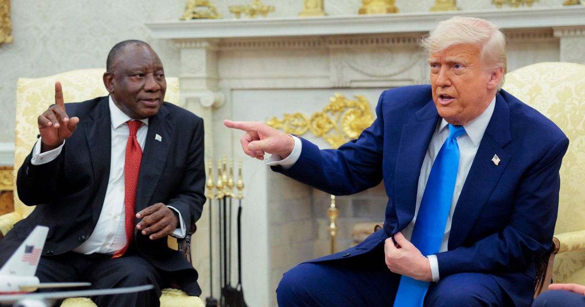 In a tense meeting, Trump makes the South African president watch videos  about 'white genocide'