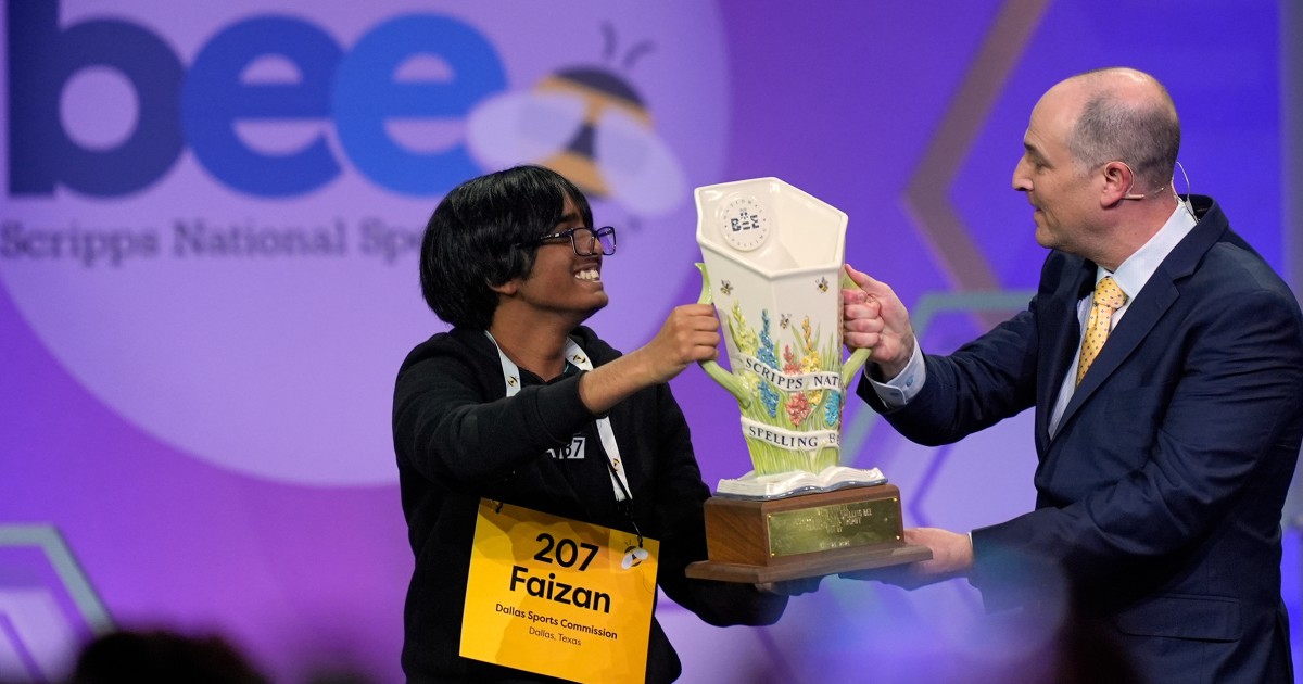 Faizan Zaki wins Scripps National Spelling Bee a year after coming in 2nd