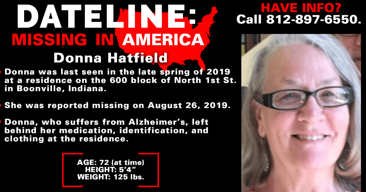 Boonville Police Department calls for renewed attention on missing Indiana woman Donna Hatfield, last seen in 2019