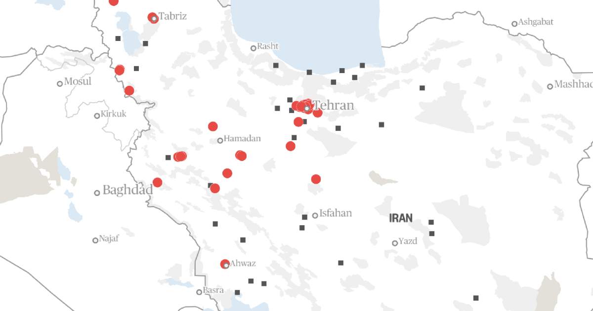 Map: Where Israel attacked Iran