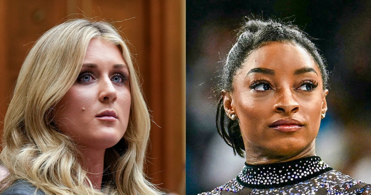Simone Biles calls Riley Gaines 'sick' over criticism of transgender athletes - NBC News