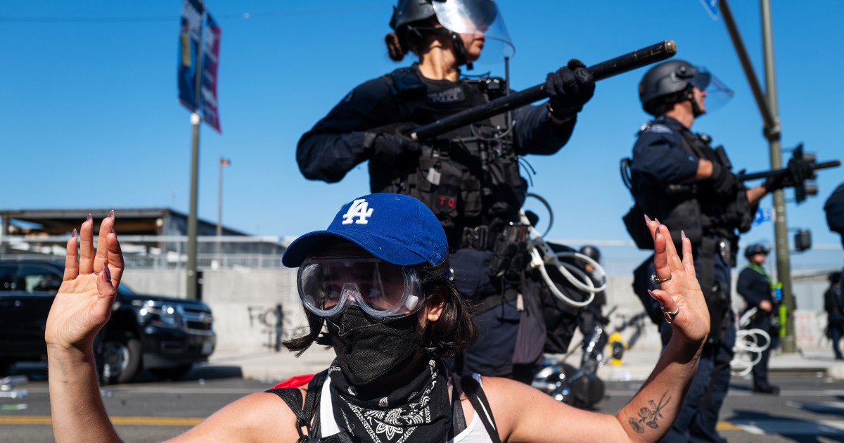 Crowds protesting immigration raids in Los Angeles ordered to leave downtown