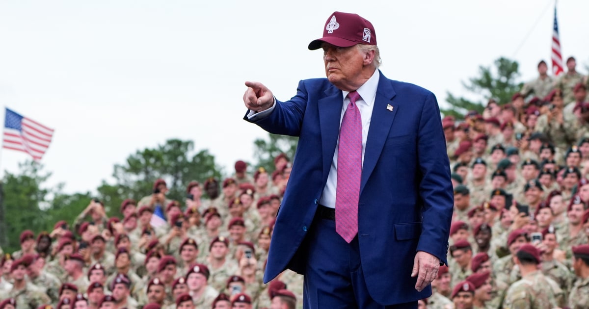 At Fort Bragg, Trump treats U.S. troops as if they’re just another MAGA audience