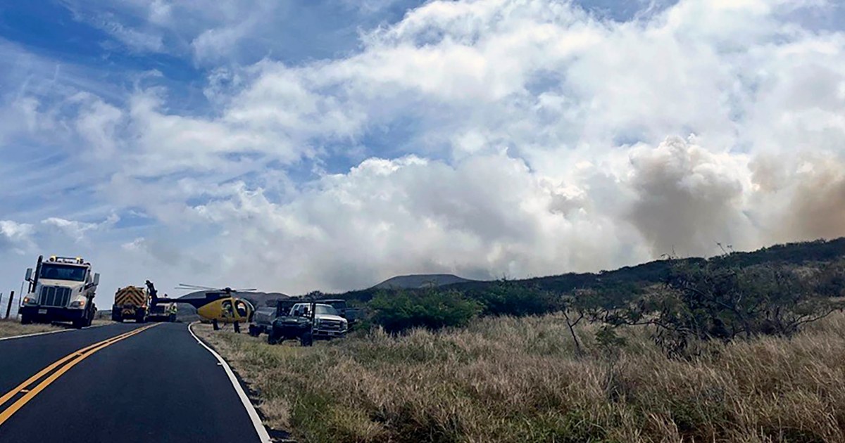 Fast-moving brush fire on Hawaii's Maui island evacuates about 50 people. No structures have burned