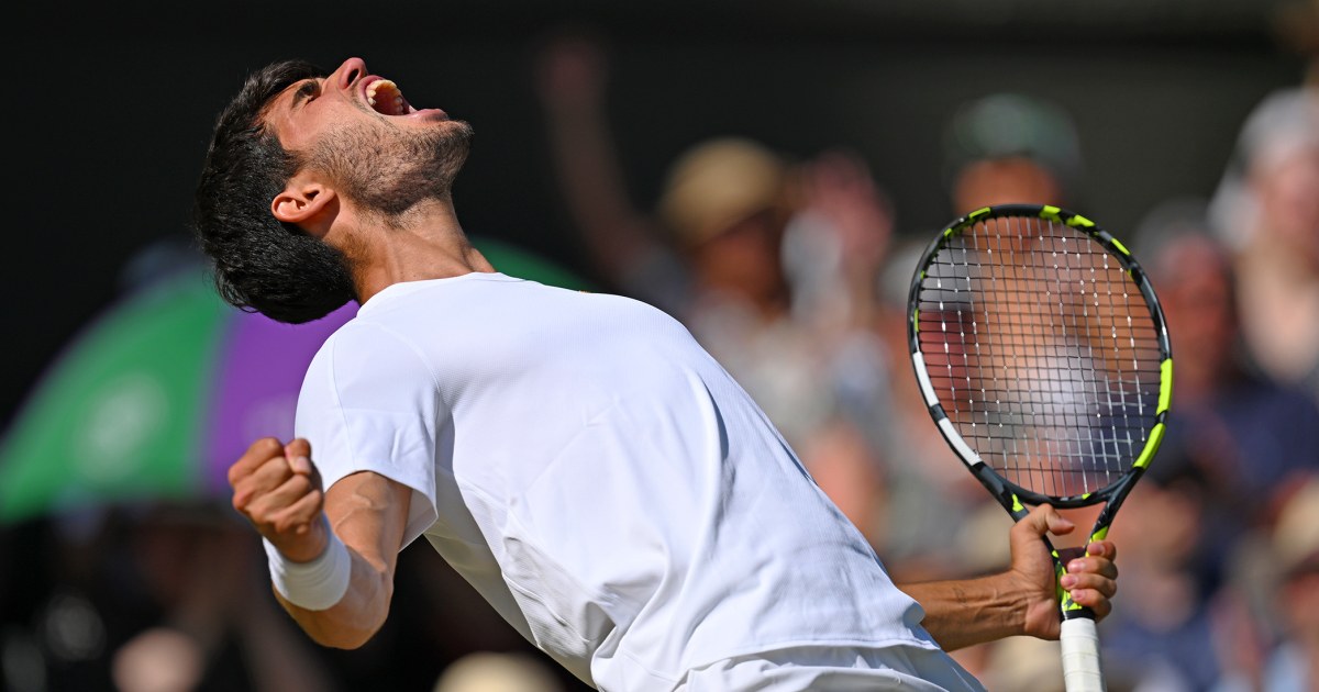 Two-time defending champion Carlos Alcaraz beats Taylor Fritz to reach the Wimbledon final