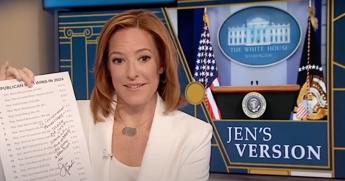 ‘Jen’s version:’ Jen Psaki holds a White House press briefing redo — with props