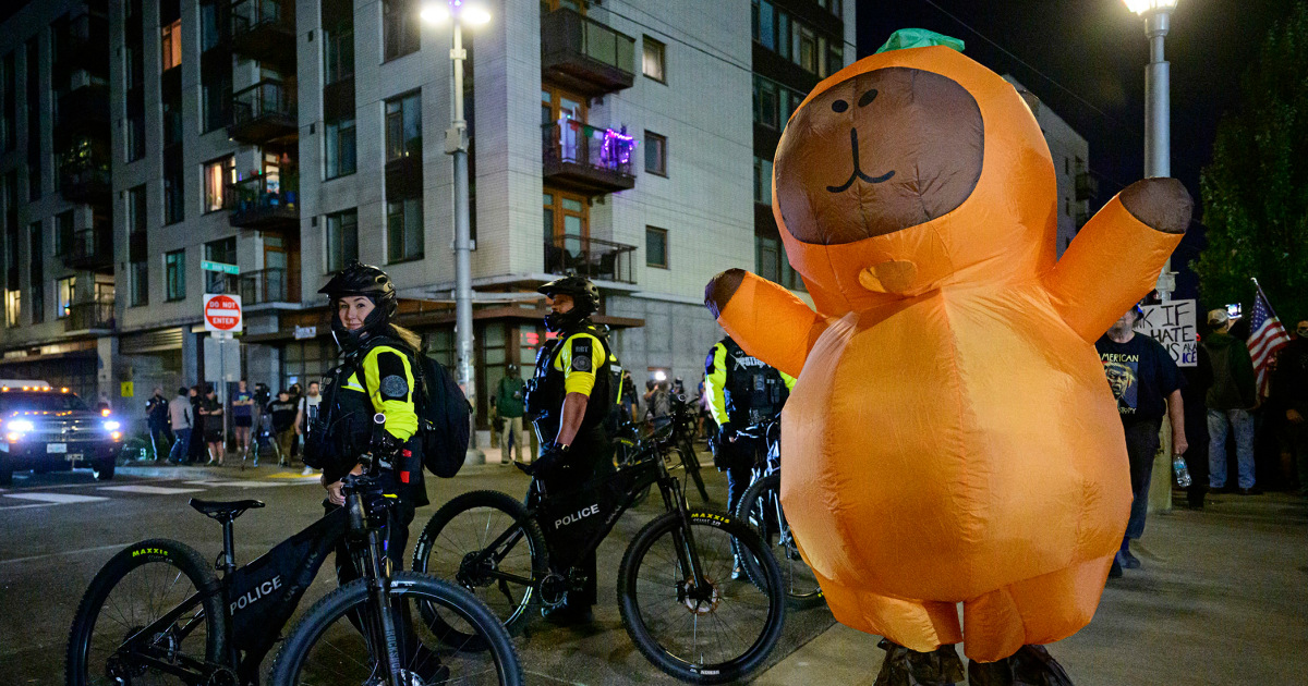 Costumed protesters in Portland defy description of the city as a ‘war zone’