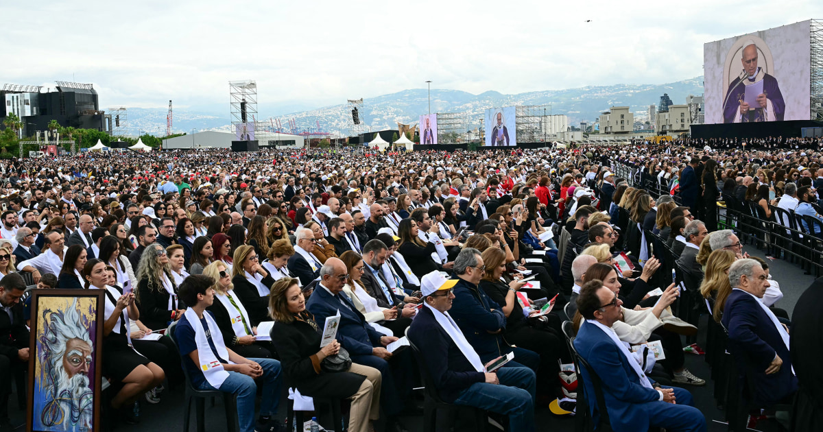Tens of thousands hear Pope Leo call for an end to 'mindset of revenge and violence' near site of huge Beirut blast