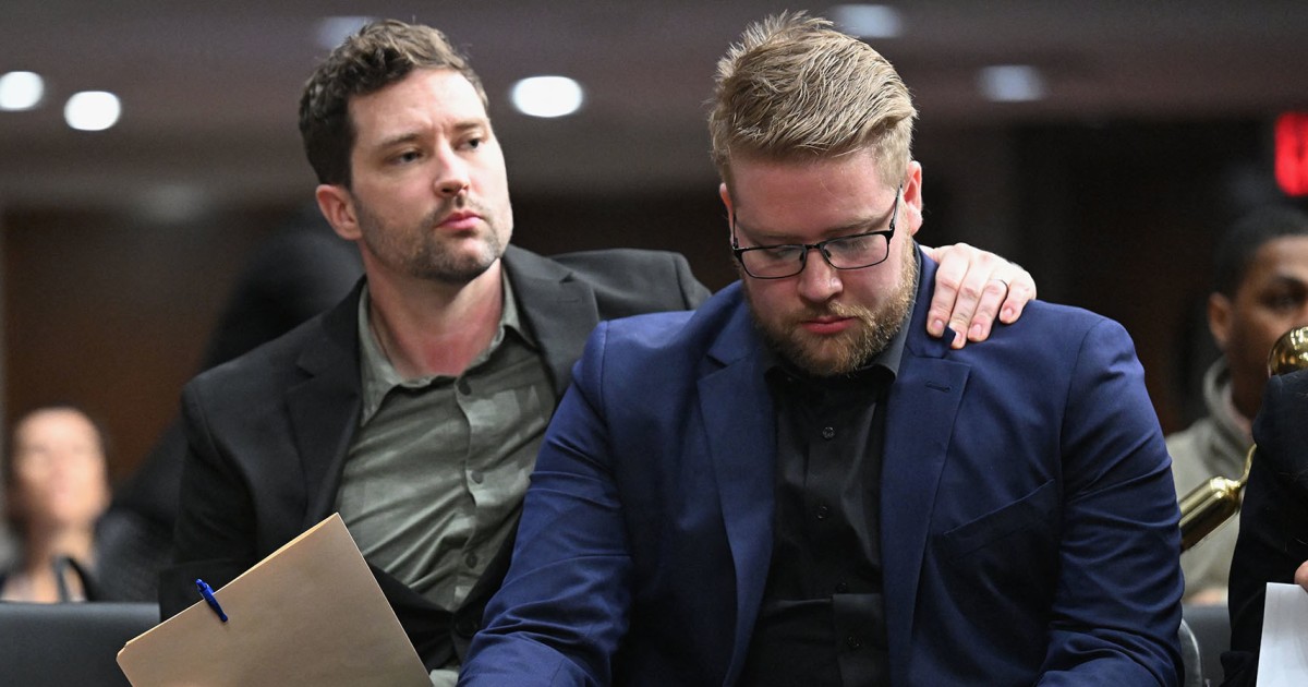 Die Brüder von Renee Good und eine Frau, die von der US-Grenzschutzbehörde ...