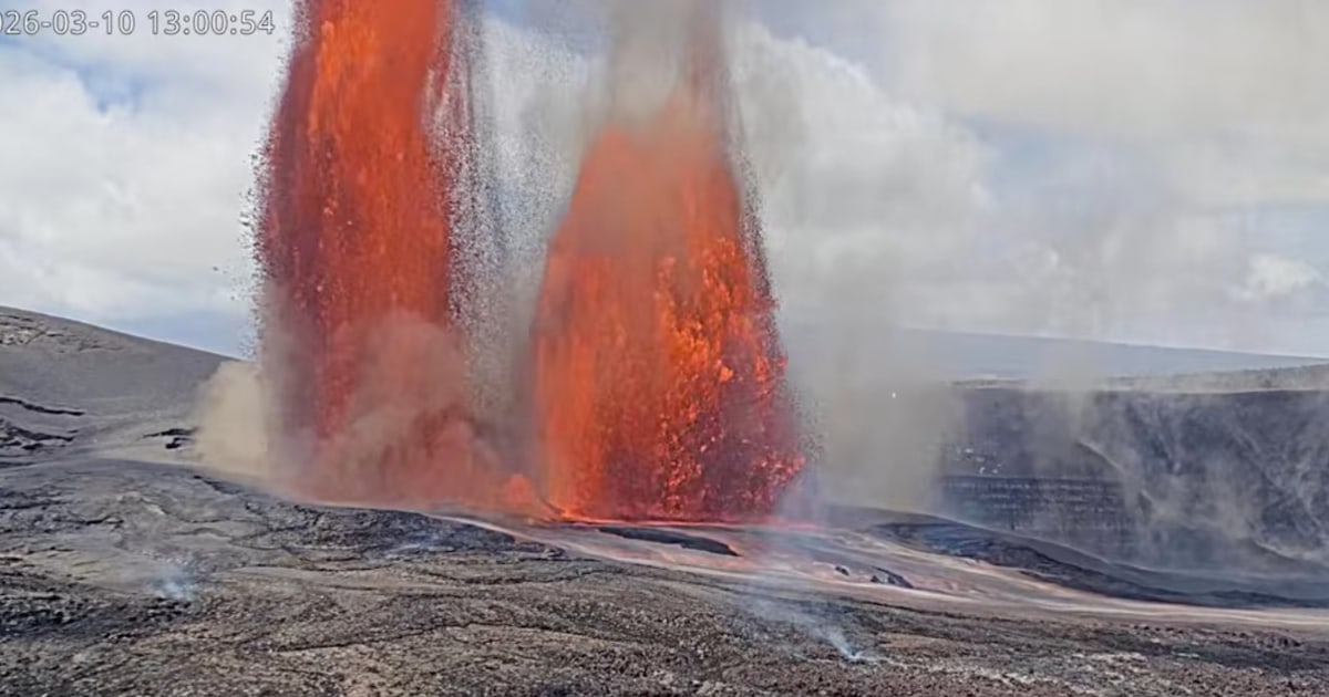 Kīlauea eruptions send fountains of lava arching more than 1,000 feet in the air