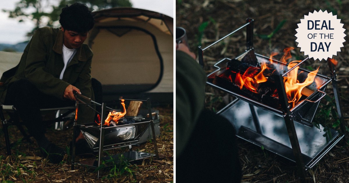 This compact, portable fireplace is perfect for camping or cozy nights outdoors — and it’s 30% right now