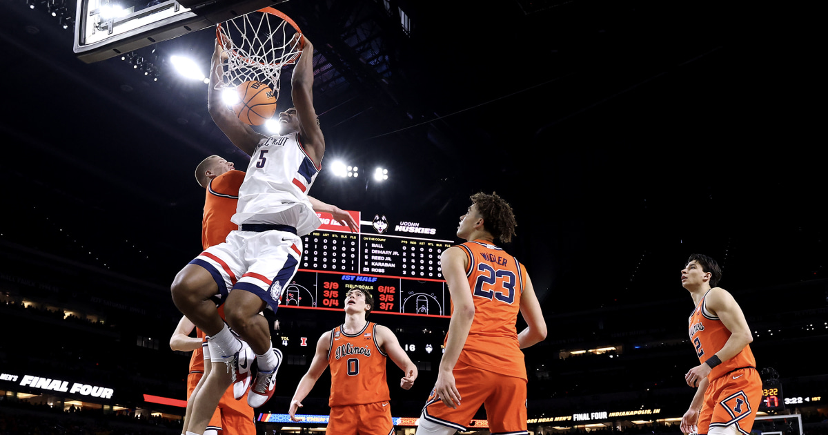 Final Four live updates: UConn holds off Illinois rally, Michigan-Arizona on deck