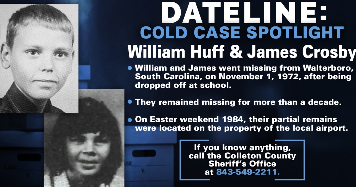 Two boys vanished in South Carolina in 1972. Years later, their remains were found, but answers were not.
