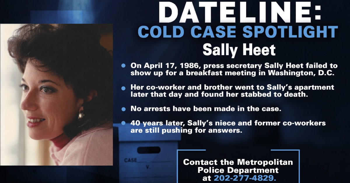 Metropolitan Police retesting evidence in April 1986 D.C. homicide of press secretary Sally Heet