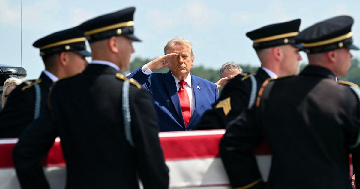 Trump attends dignified transfer at Dover Air Force Base