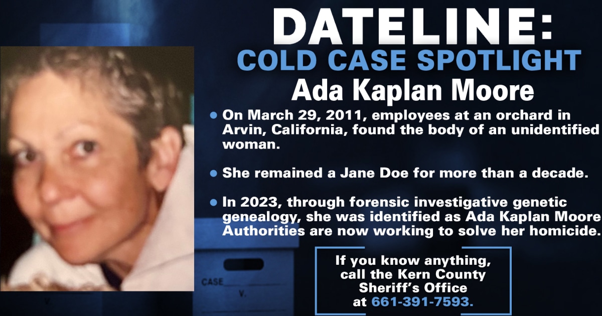 Kern County detective determined to find out what happened to Ada Kaplan Moore in California 15 years ago