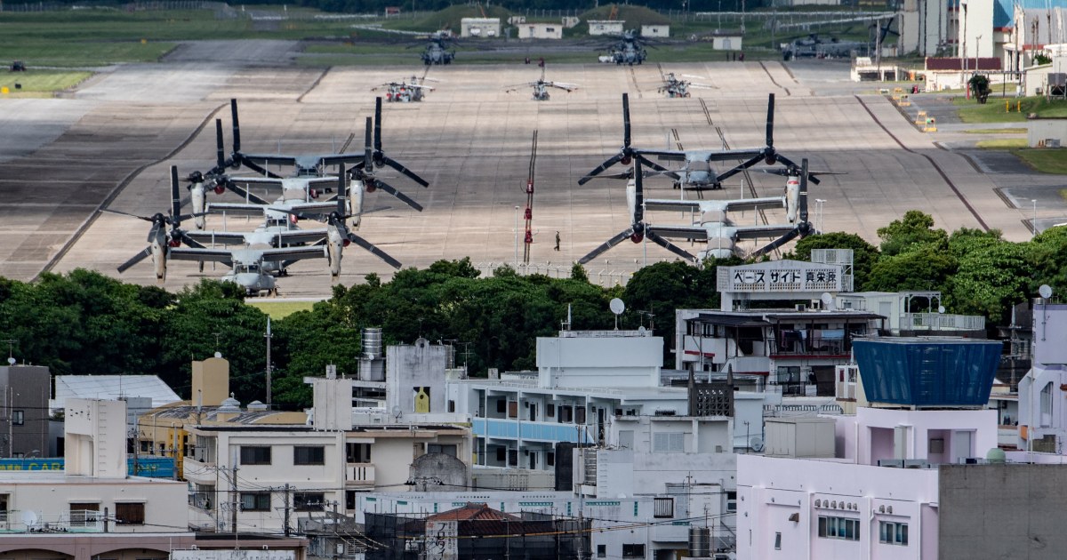 The U.S. military in Okinawa, Japan, is pausing all operations for two days, restricting the ability of troops to leave their base and ordering training after a Marine was arrested on suspicion of killing a local woman.