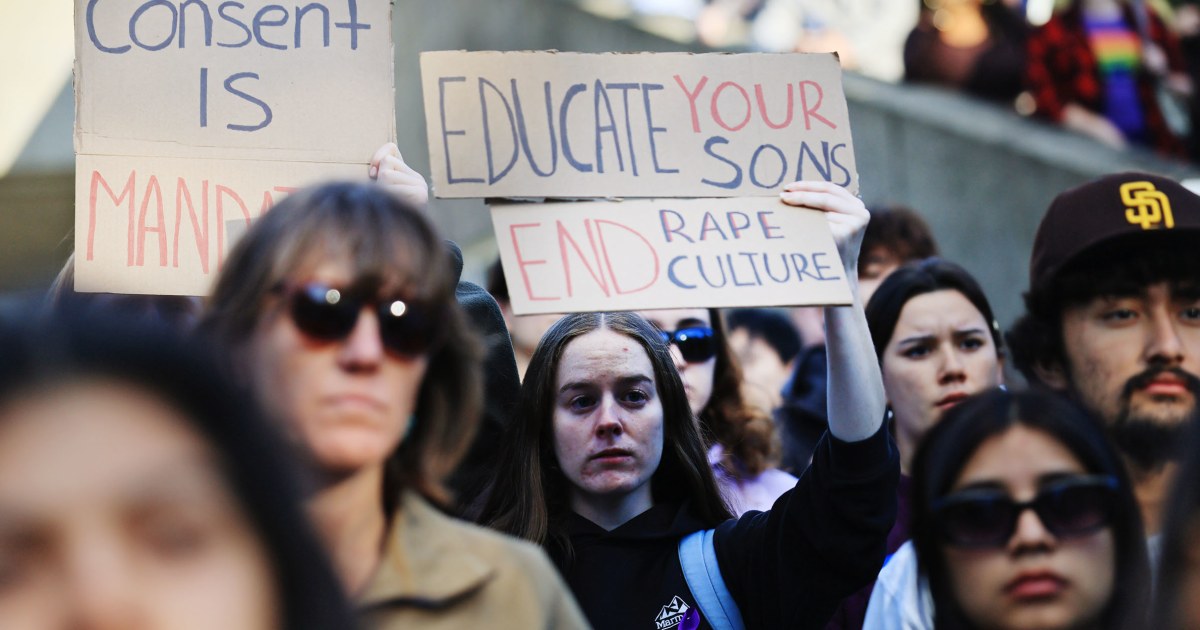 A crowd of students protests Cornell’s response to gang rape complaint