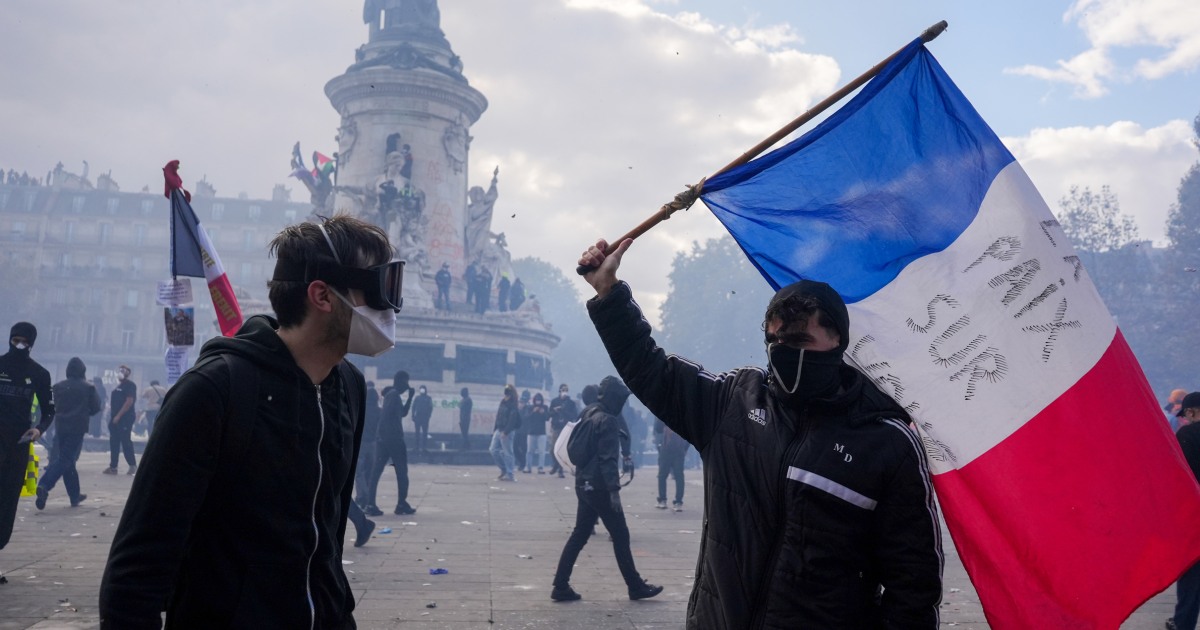 Photo: NBC News France protest ch