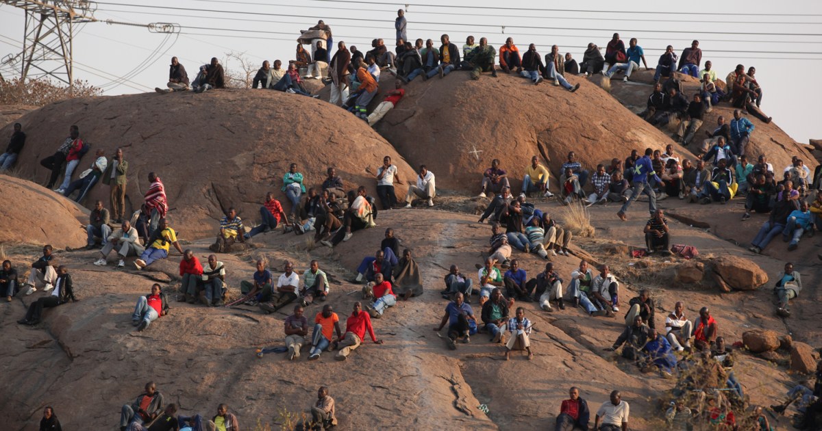 South Africa police fire on striking miners, several dead