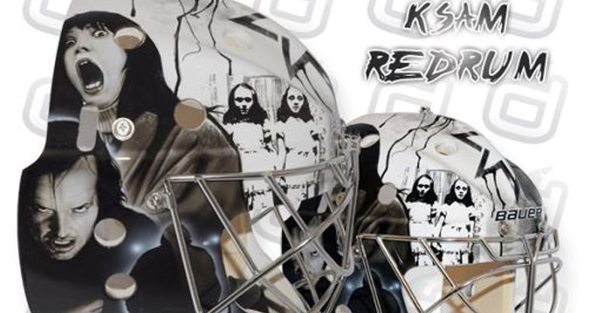 REDRUM! NHL goalie wears scenes from 'The Shining' on mask