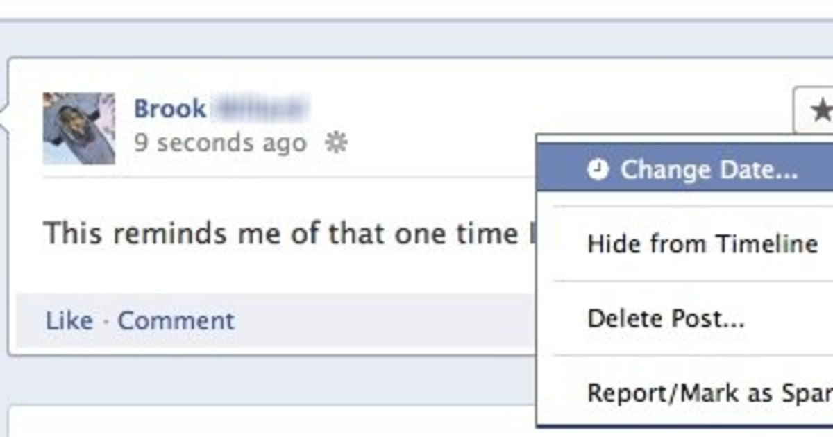 How to change timestamps on Facebook's Timeline