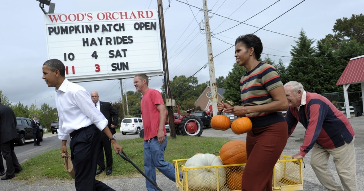 Presidential pumpkin picking