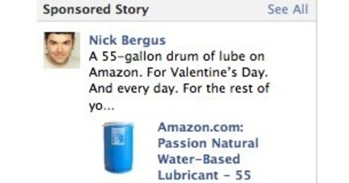 Man's Facebook post gets turned into 'personal lubricant' ad Man's Facebook post gets turned into 'personal lubricant' ad