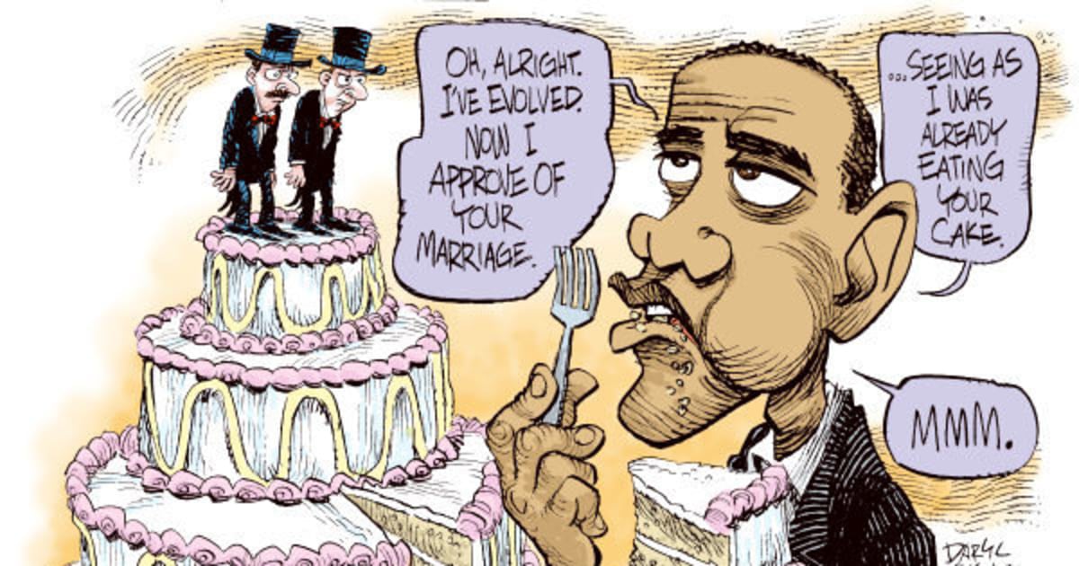 Obamas Gay Marriage Evolution Five Cartoons