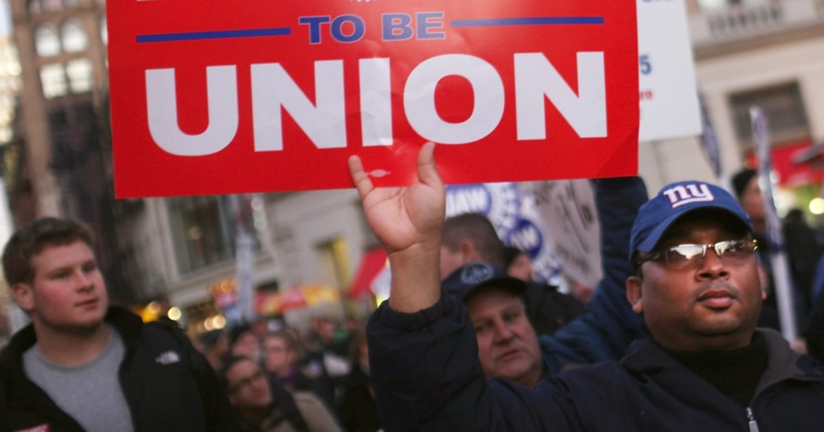 The states with the largest unionized work forces