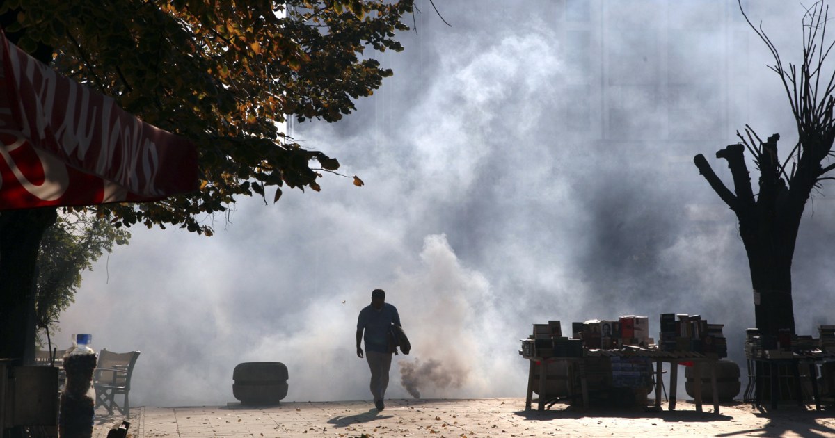 Protesters clash with riot police in Kosovo